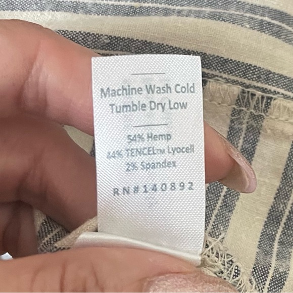 Marine Layer Stella Stripe Top Blouse Size XL Hemp Tencel Summer Lightweight - Picture 12 of 12